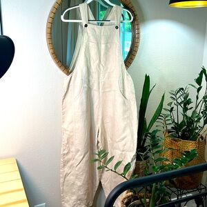 Linen overalls, size large